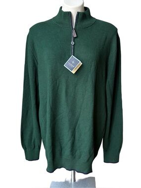 NWT Tailorbyrd Mock Turtleneck Quarter Zip Knit Pullover Sweater, Sz XXL